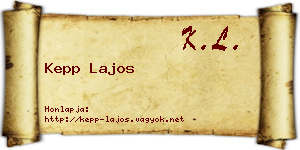 Kepp Lajos névjegykártya